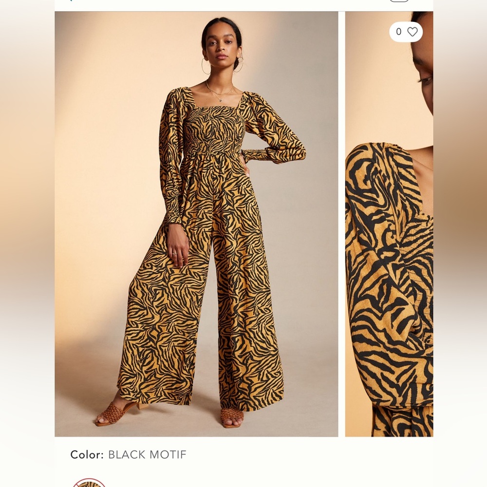 Anthropologie Tiger print  jumpsuit
